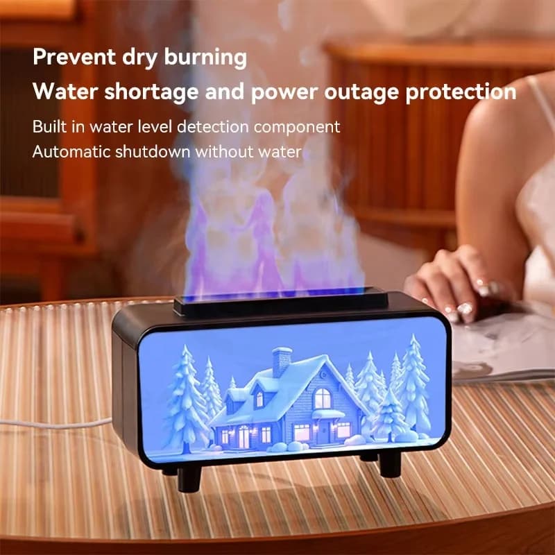 New Creative Fireplace Flame Humidifier Aromatherapy Machine Automatic Spray Incense Home Indoor Office Aromatherapy Machine 7