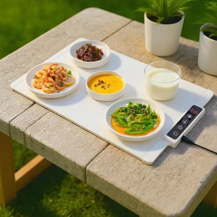 Electric Silicone Food Warmer Plate Rapid Heating Constant Temperature Plate Foldable Multi-Functional Insulated Touch-Control 3