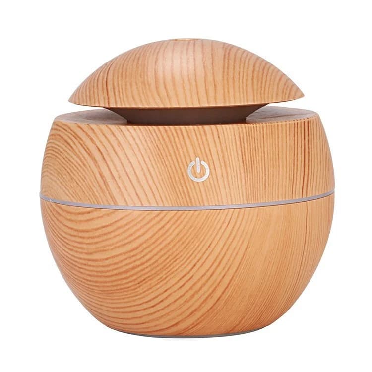 Wood Grain Round Household Mute Desktop Desktop Car Aromatherapy Humidification Hydration Instrument