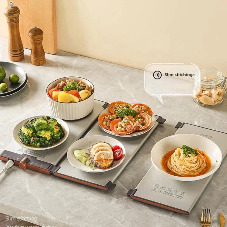 Multi-Temperature Adjustable Heating Tray Foldable and Interlocking Warmer Tray Home Multi-Functional Table-Top Food 2