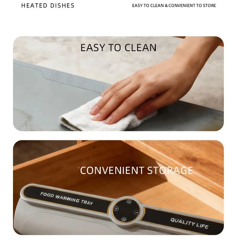 New Flexible Heated Food Warmer Tray Extra-Large Household Food Warmer Tray Meal Insulation Board Foldable Multi-Functional Food 5