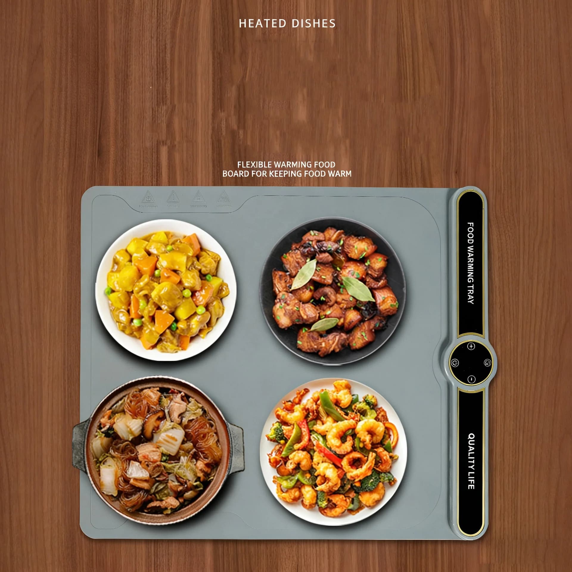 New Flexible Heated Food Warmer Tray Extra-Large Household Food Warmer Tray Meal Insulation Board Foldable Multi-Functional Food 2