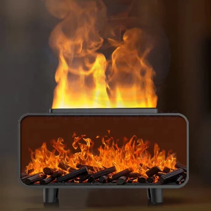 2025 New Simulation Fireplace Flame Aromatherapy Machine Automatic Fragrance Spray Home Indoor Bedroom Ambient Light 2