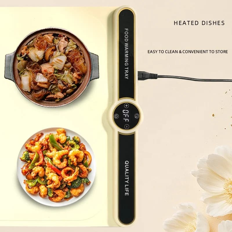 New Flexible Heated Food Warmer Tray Extra-Large Household Food Warmer Tray Meal Insulation Board Foldable Multi-Functional Food 6