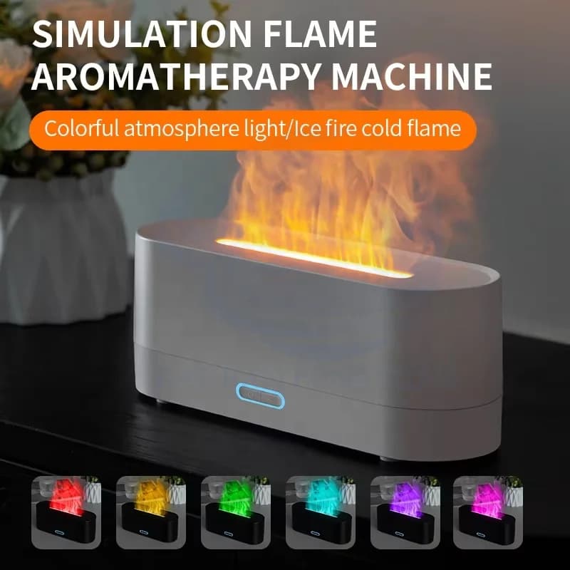 New Seven-colour Gradient Flame Aromatherapy Machine Humidifier Home Office USB Essential oil Diffuser 3