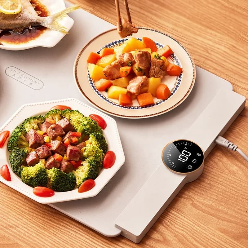Flexible Roll-fold Design Storage Warming Plate Rice Warming Plate Multi-functional square Dining Table 7
