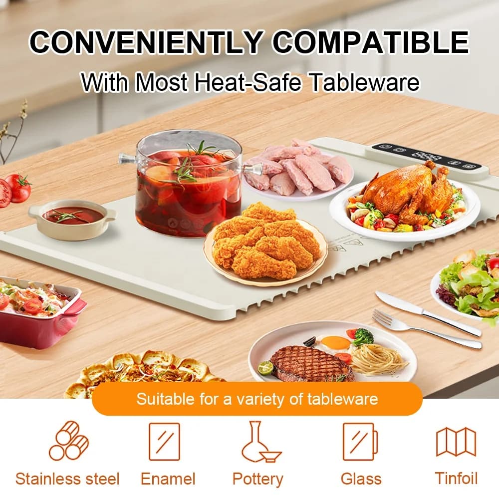 Intelligent Adjustable Temperature Silicone Warming Plate Easy to Clean Warming Pad Multifunctional Meals Heating Table 5