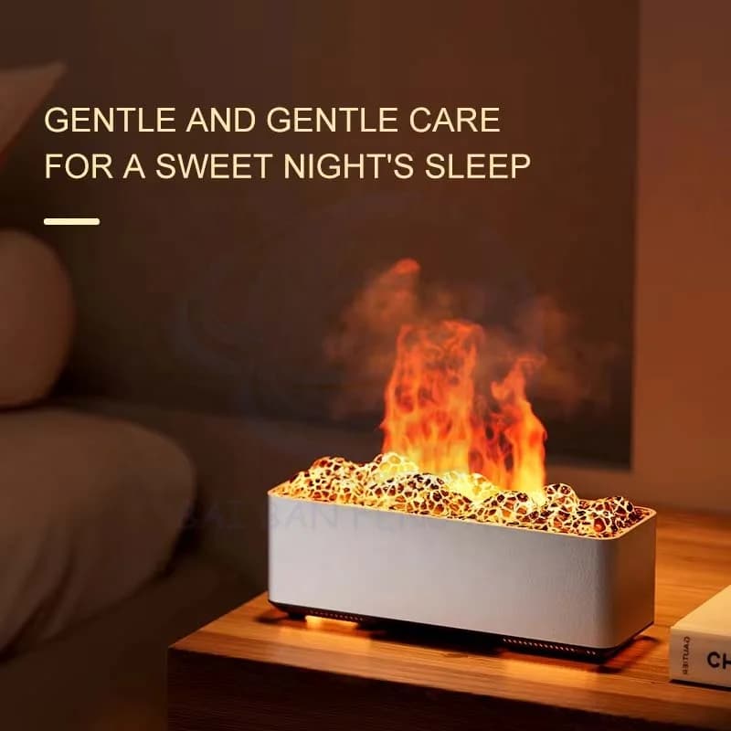 Creative Essential Oil Aromatherapy Machine Diffuser Large Capacity Face Fireplace Flame Ultrasonic Timed Humidifier 5