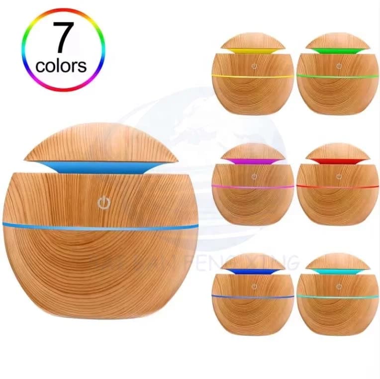 Wood Grain Round Household Mute Desktop Desktop Car Aromatherapy Humidification Hydration Instrument 3