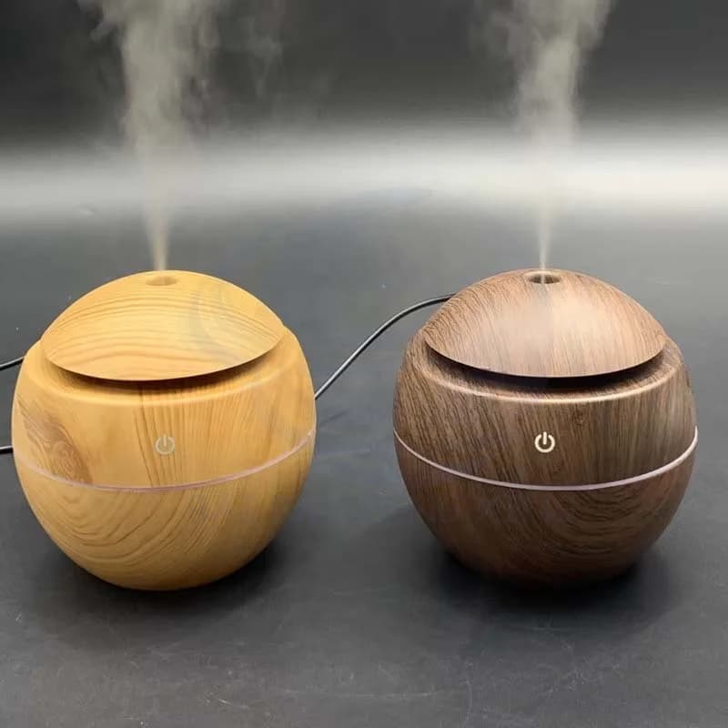 Wood Grain Round Household Mute Desktop Desktop Car Aromatherapy Humidification Hydration Instrument 6
