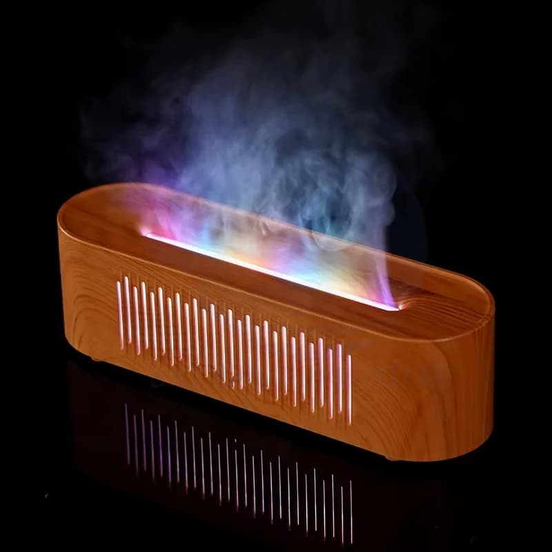 New Hollow Simulation of Flame Humidifier Colourful Lights to Create the Atmosphere of Home Essential Misting