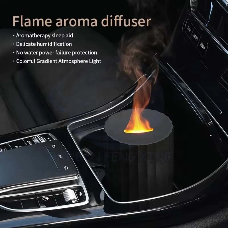 Seven-colour Flame Aromatherapy Machine Creative Simulation Fire Diffuser Home Spray Machine Car Humidifier 6