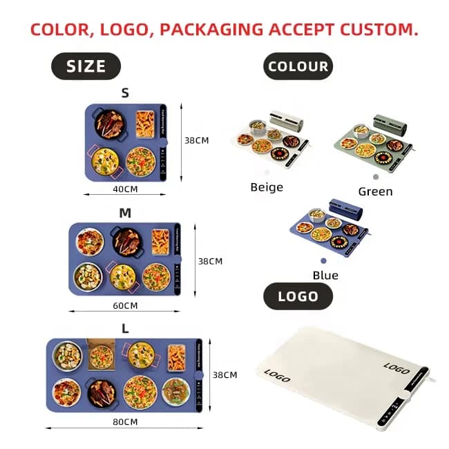 Reel Design Convenient Storage Warming Plate Multi-functional Household Warming Plate Fast Heating Food Heating Mat 7
