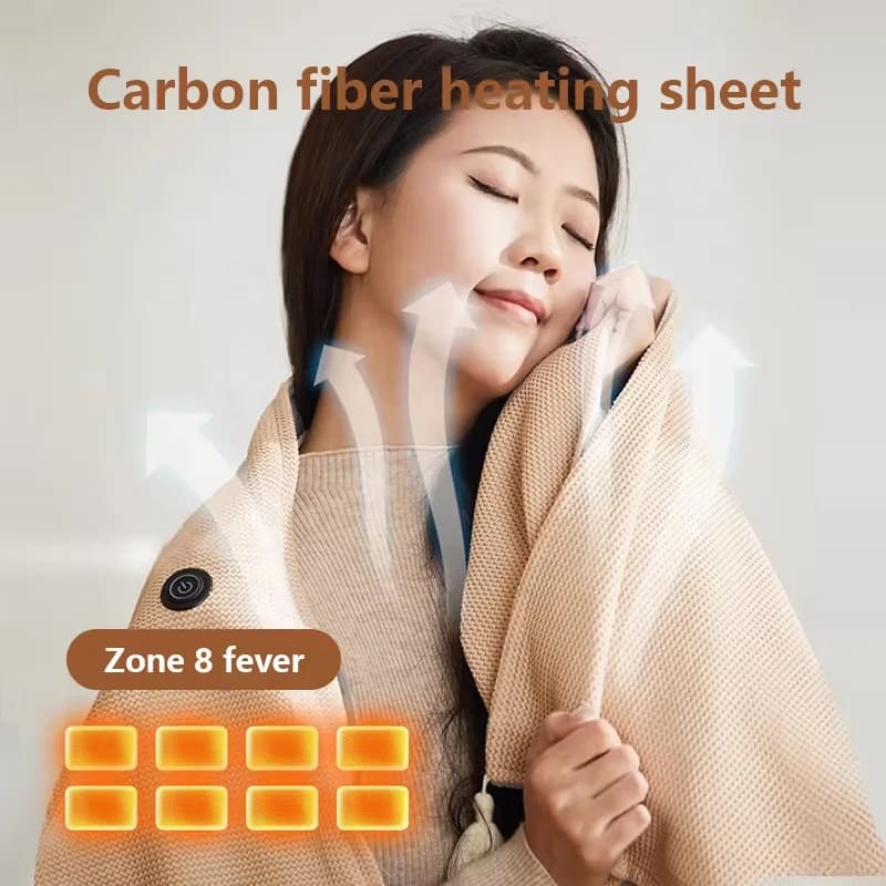 Electric Heated Warming Shawl Blanket Smart Heating Blanket Warming Cover Blanket USB-Powered Home Warming Cape 4