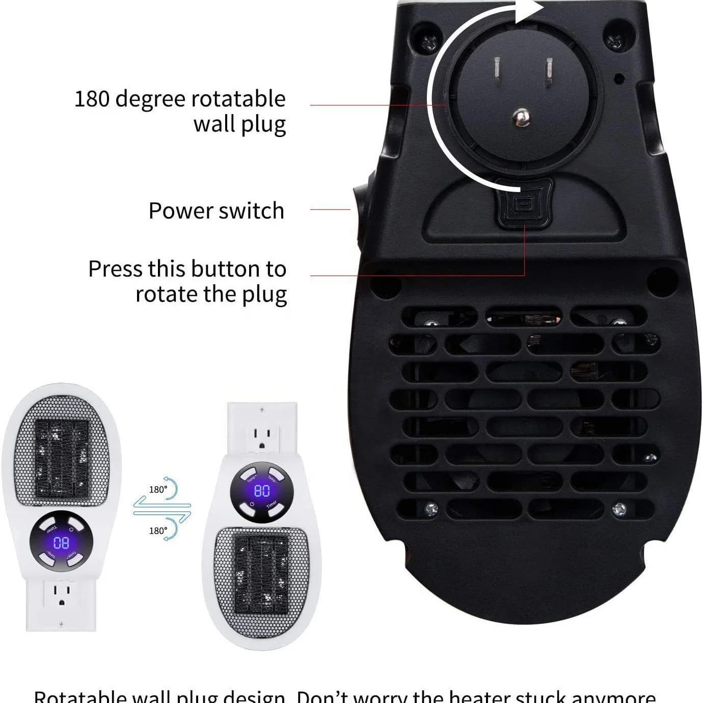 Display Temperature Visualization Heater Mini Intelligent Heat Fan Winter Quick Heat Electric Heater Office Intelligent Heater 6