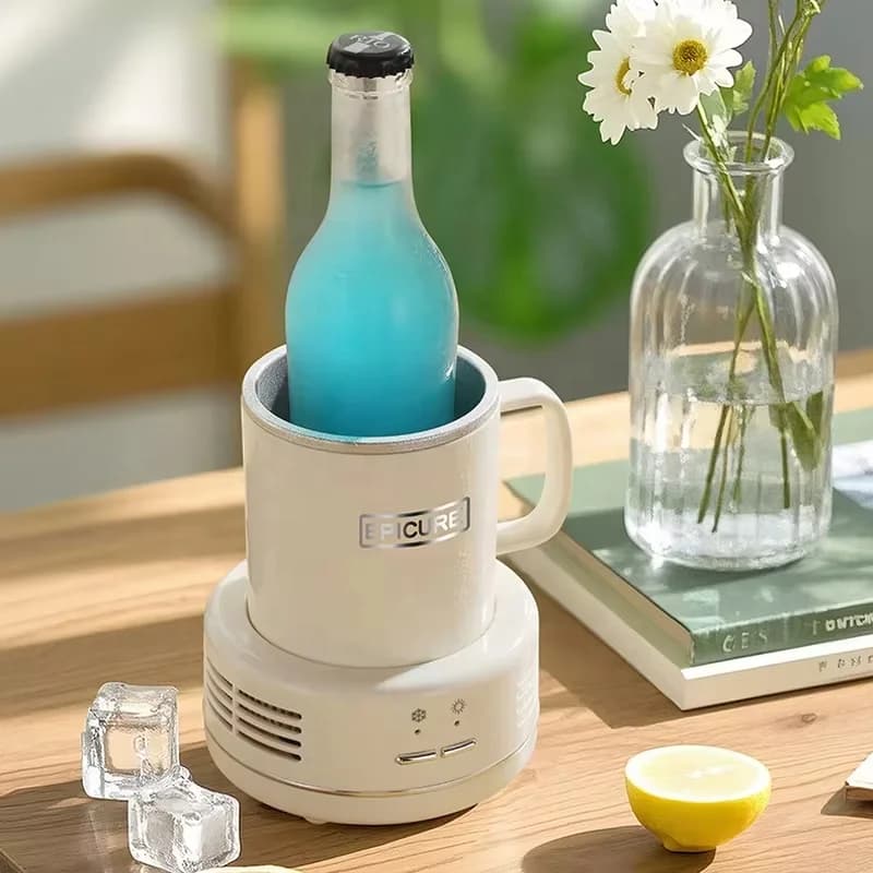 110V Retro Style Electric Cup Cooler Heater Personalized Beverage Temperature Control Mug with Base for Coffee Tea Milk 5