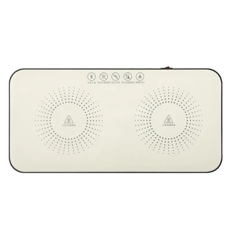 Fashion Tempered Glass Panel Warming Plate Thermostat Heating Meals Insulation Board Multifunction Energy-saving Heating Plate 6