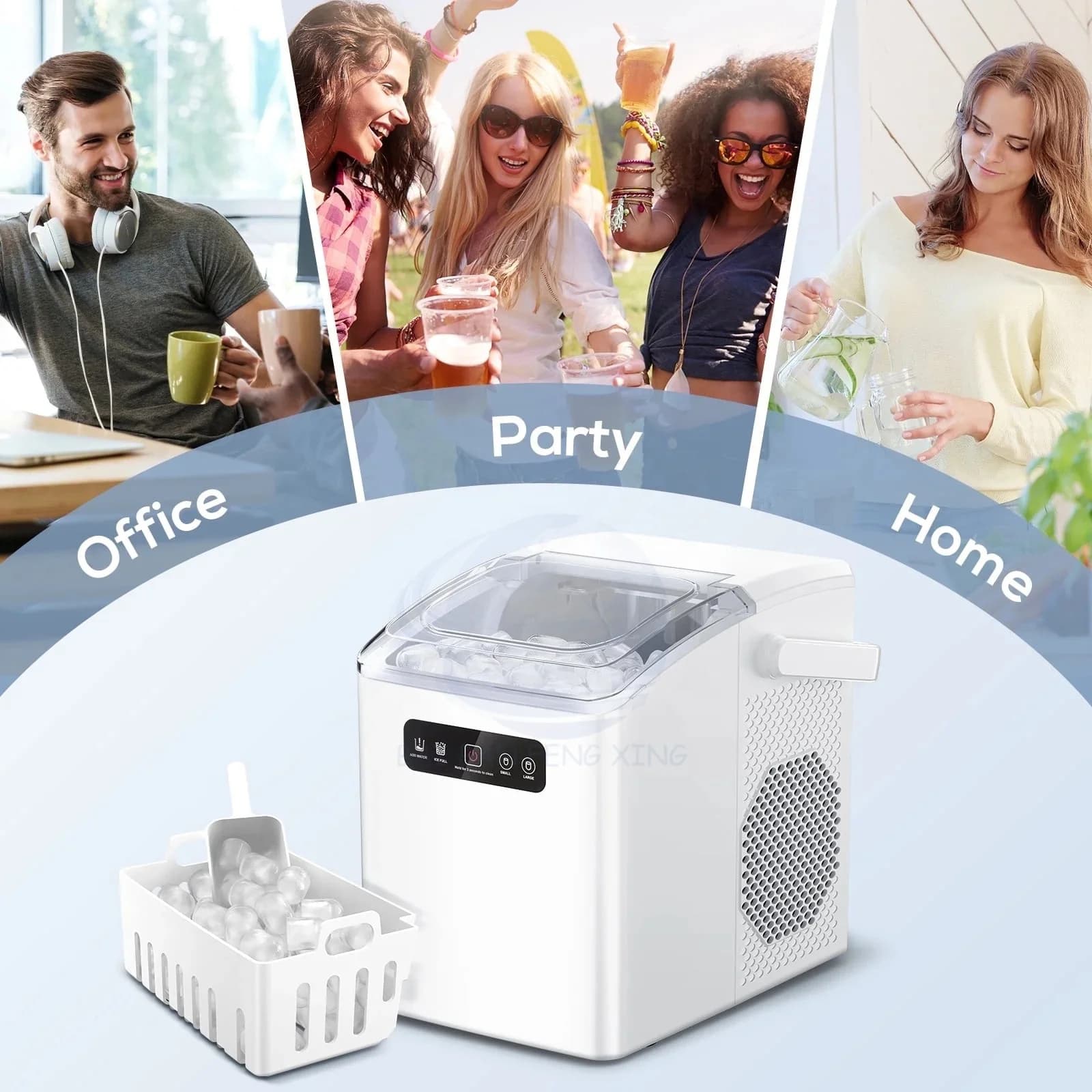 New Kitchen Intelligent Small Ice Maker Intelligent Automatic Home Ice Maker Independent Water Tank 3