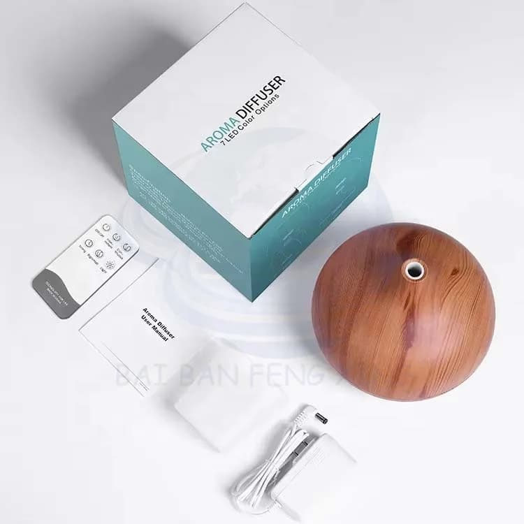 Air Aromatherapy Diffuser Woodgrain Home Bedroom Hotel Ultrasonic Essential Oil Mist Humidifier 7