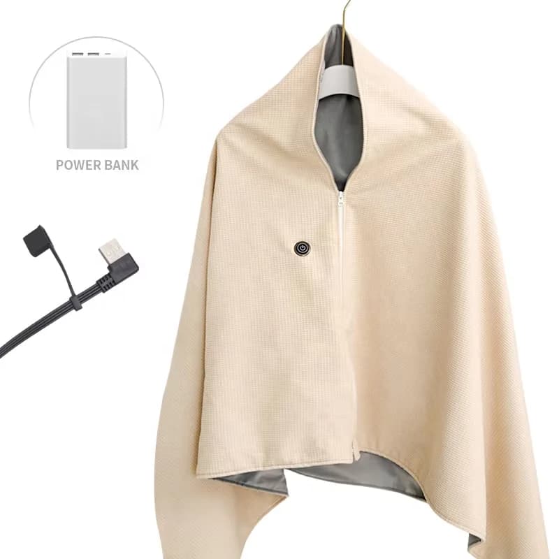 Electric Heated Warming Shawl Blanket Smart Heating Blanket Warming Cover Blanket USB-Powered Home Warming Cape 2
