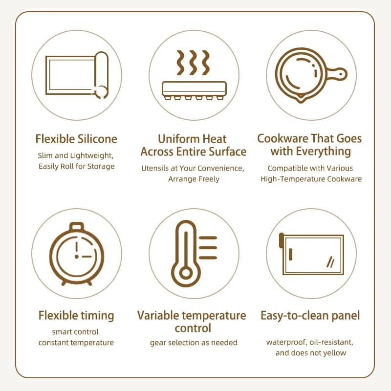 Flexible Folding Food Warmer Tray Multifunctional New-Style Household Silicone Heating Pad Constant-Temperature Anti-Burn Food 3