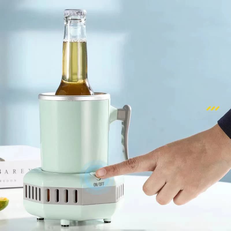 Portable Aluminum Electric Can Chiller Fast Cooling Mug with Handle Mini Beverage Cooler for Soda Coffee Milk Office Home 5