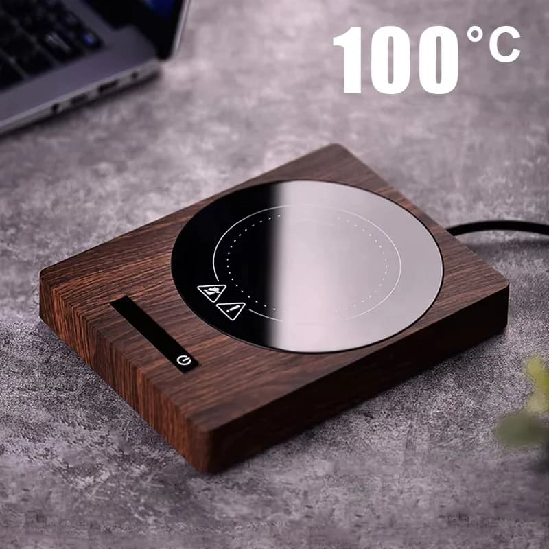 100-degree 5-speed Temperature Adjustable Stainless Steel Insulated Base Quick Heating coaster 200W Constant Temperature USB 3