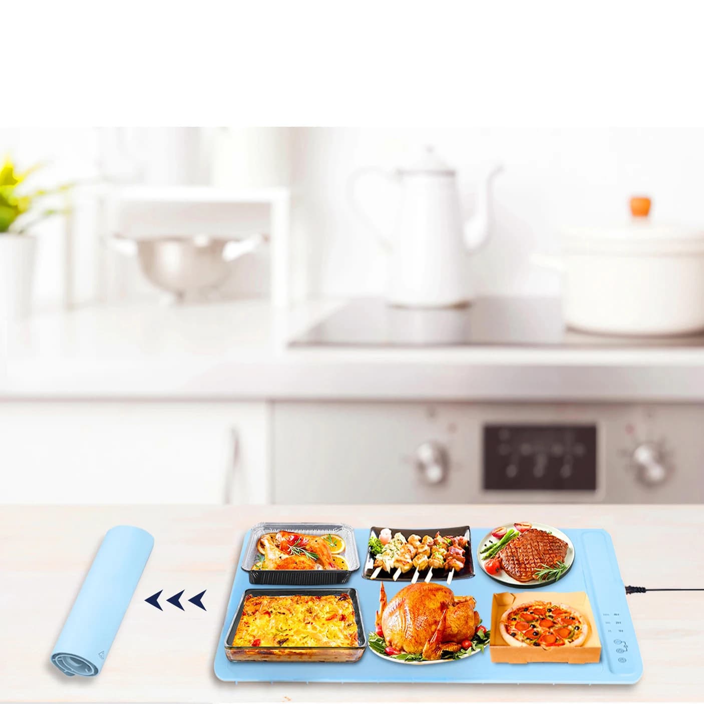 New Rapid-Heating Pad Foldable Portable Warmer Tray Kitchen Prep Station Multi-Functional Household Food Warmer 2
