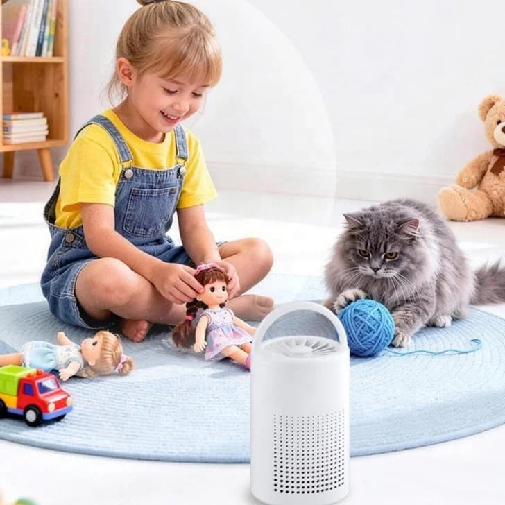 Handheld Portable Air Ionizer Compact Desktop Air Freshener with Handle, Remove Odor Smoke Dust for Bedroom Office Dormitory 3