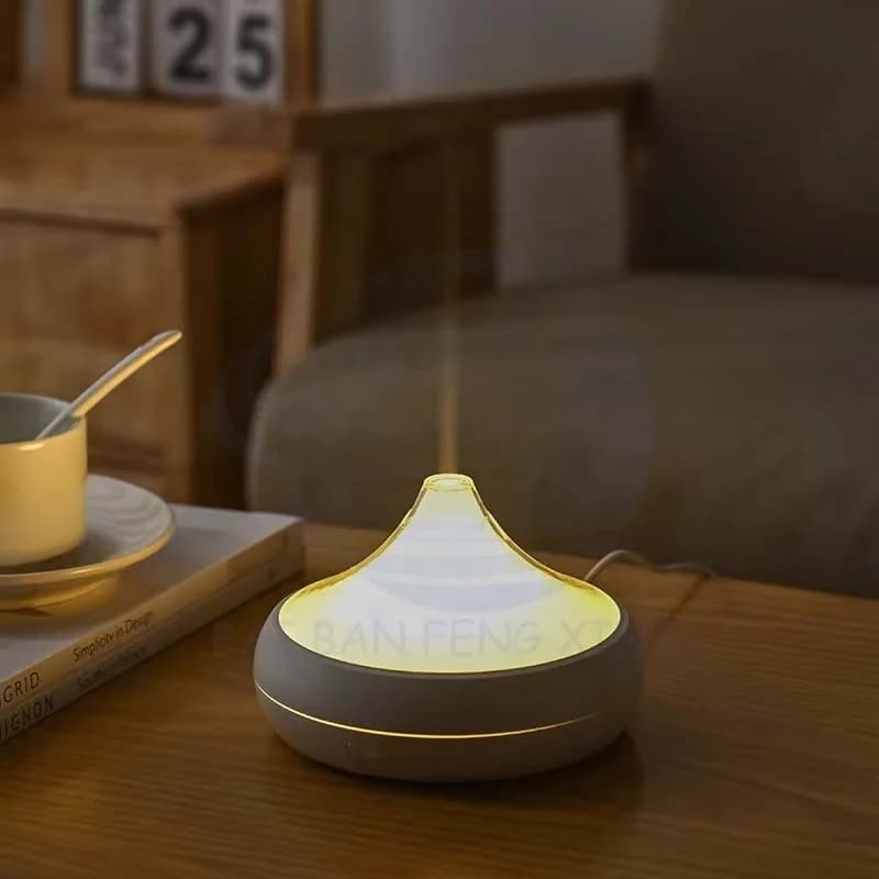 New Aromatherapy Machine Simulation Seven Colours Flame Home Desktop Humidifier Creative Crackle Flame Durable 3