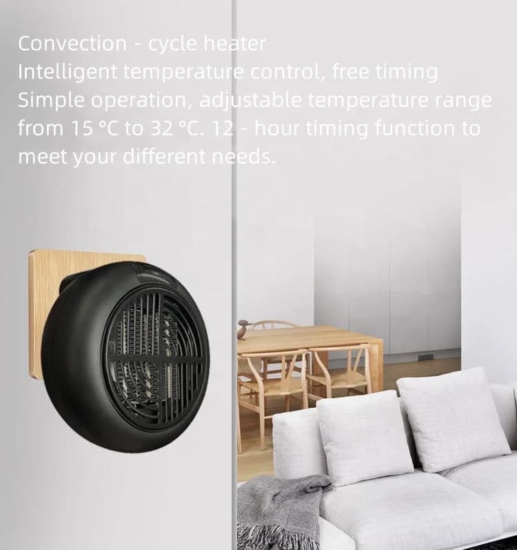 Mini Small Household Heater Fast Heating Hot air Blower Desktop Portable Wall-mounted Round Electric Heater 6