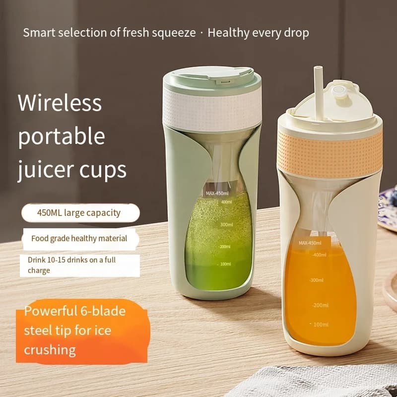 New Food-grade Material Electric Juicing Cup Household Small Portable Multifunction Can Crushed Ice Wireless Fruit Juicer 3