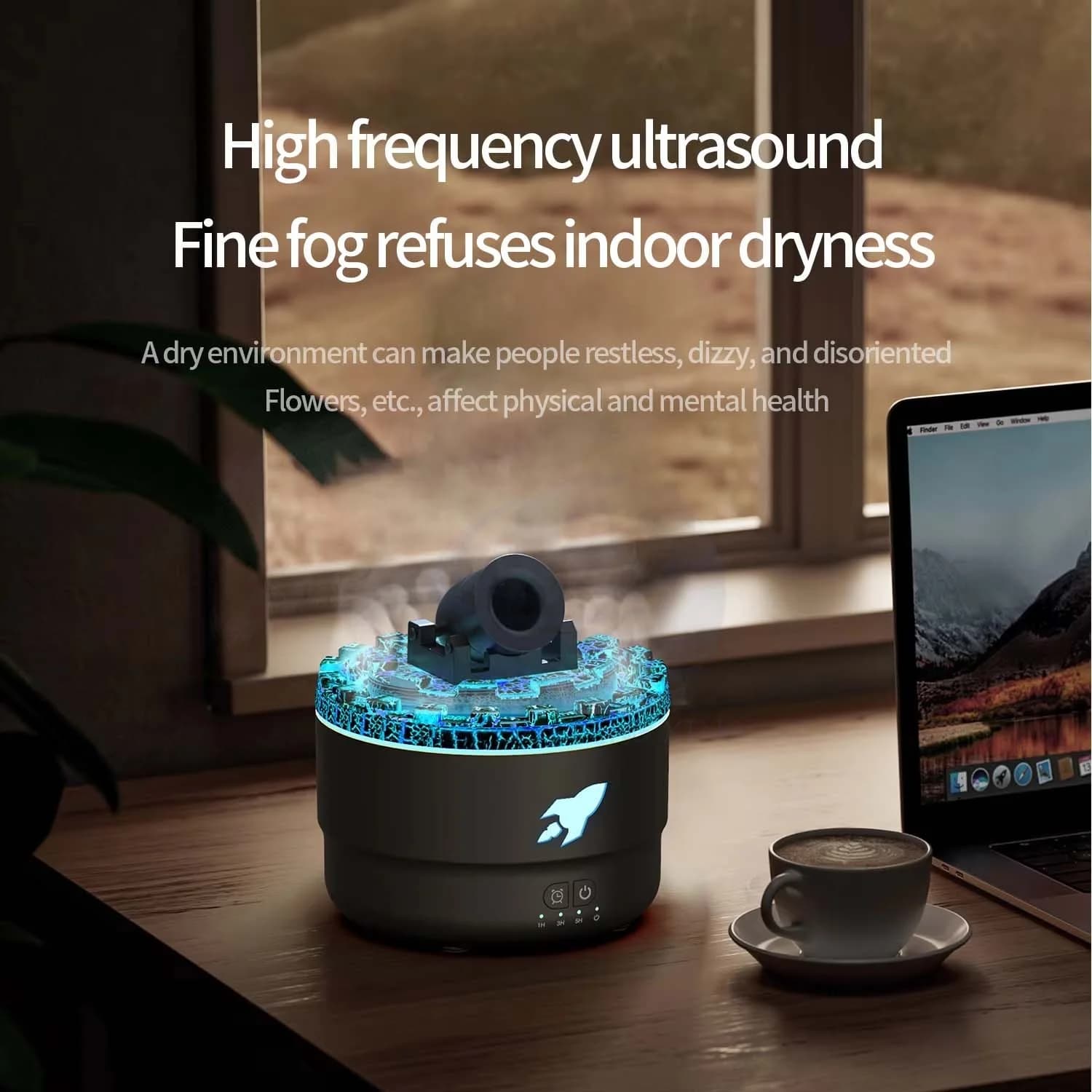 Creative Turret Aromatherapy Machine Convenient Home Bedroom Seven-colour Anti-true Flame Ambient Light Large Spray Humidifier 6