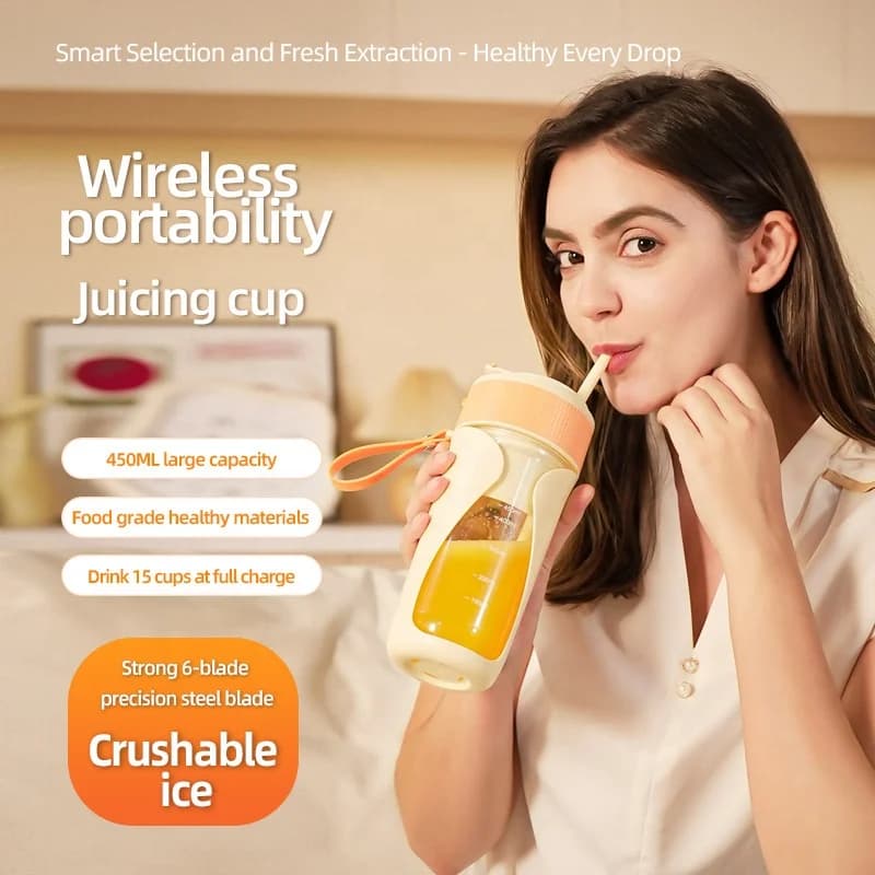 New Food-grade Material Electric Juicing Cup Household Small Portable Multifunction Can Crushed Ice Wireless Fruit Juicer 5