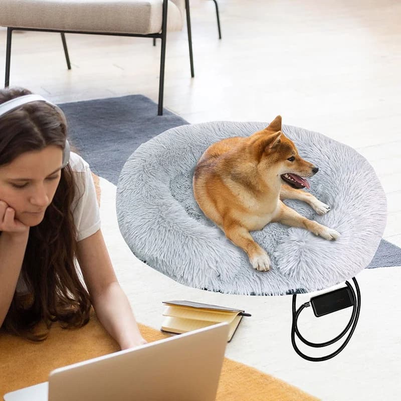 Electric Wall Plug USB Powered Heated Pet Heating Pad for Dogs Cats Flannel Material Temperature Control Non-Toxic Skin-Friendly 2