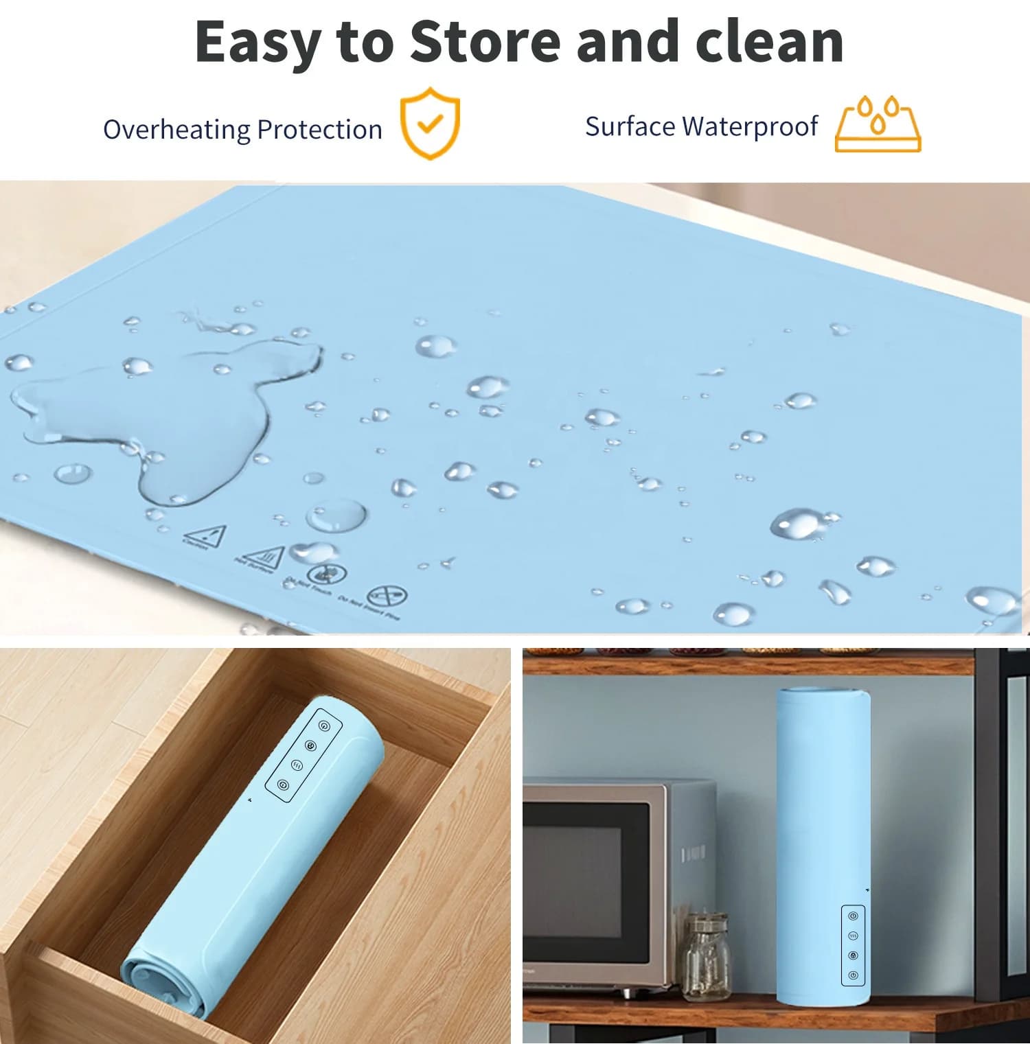 Domestic Flexible Silicone Food Warmer Electric Heating Plate for Reheating Meals Smart Dual-Temperature Food Warmer with 7