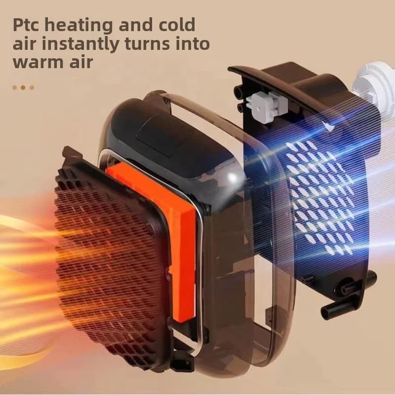 Intelligent Temperature Control Heater square Mini Fashion Dormitory Heater Office Desktop Heater LCD Screen Display Temperature 4