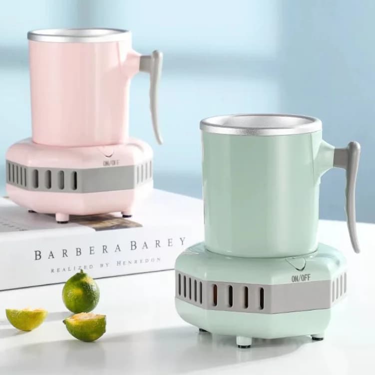 Portable Aluminum Electric Can Chiller Fast Cooling Mug with Handle Mini Beverage Cooler for Soda Coffee Milk Office Home 4