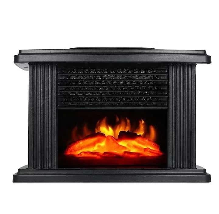 Retro Style Fireplace Heater Home Living Room Bedroom Flame Heater Fireplace Modeling Small Desktop Heat Fan 2