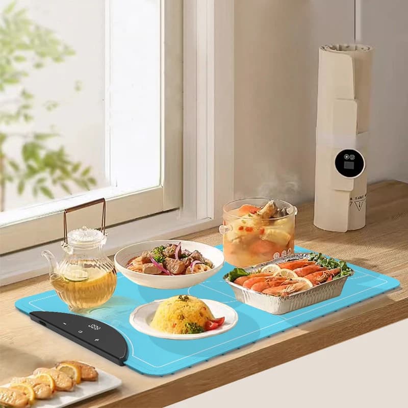 Flexible Silicone Dining Table Pad Warming Dishes Pad Home Heating Folding Multifunctional Meal Thermal Plate 2