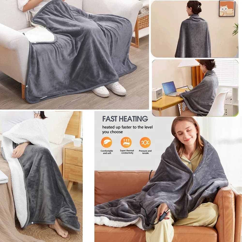Rechargeable USB Outdoor Blanket with Heating Function Office Heated Blanket for Washing Electric Blanket with Heating Function 4