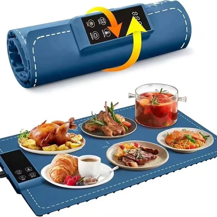 Foldable Dish Warming Pad Insulation Meals Table Heating Insulation Plate for a Variety of Tableware Warming Plate