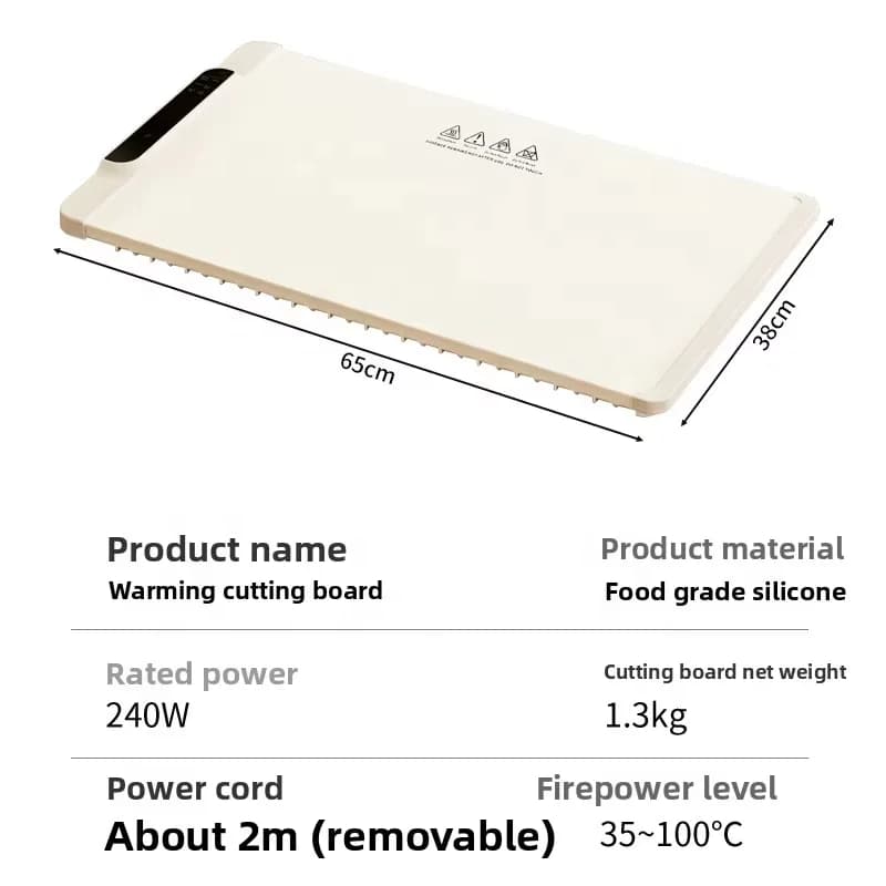 Heated Silicone Food Warmer Tray Rapid-Heat Constant-Temperature Tray Multi-Functional Household Insulated Touch-Control Food 4