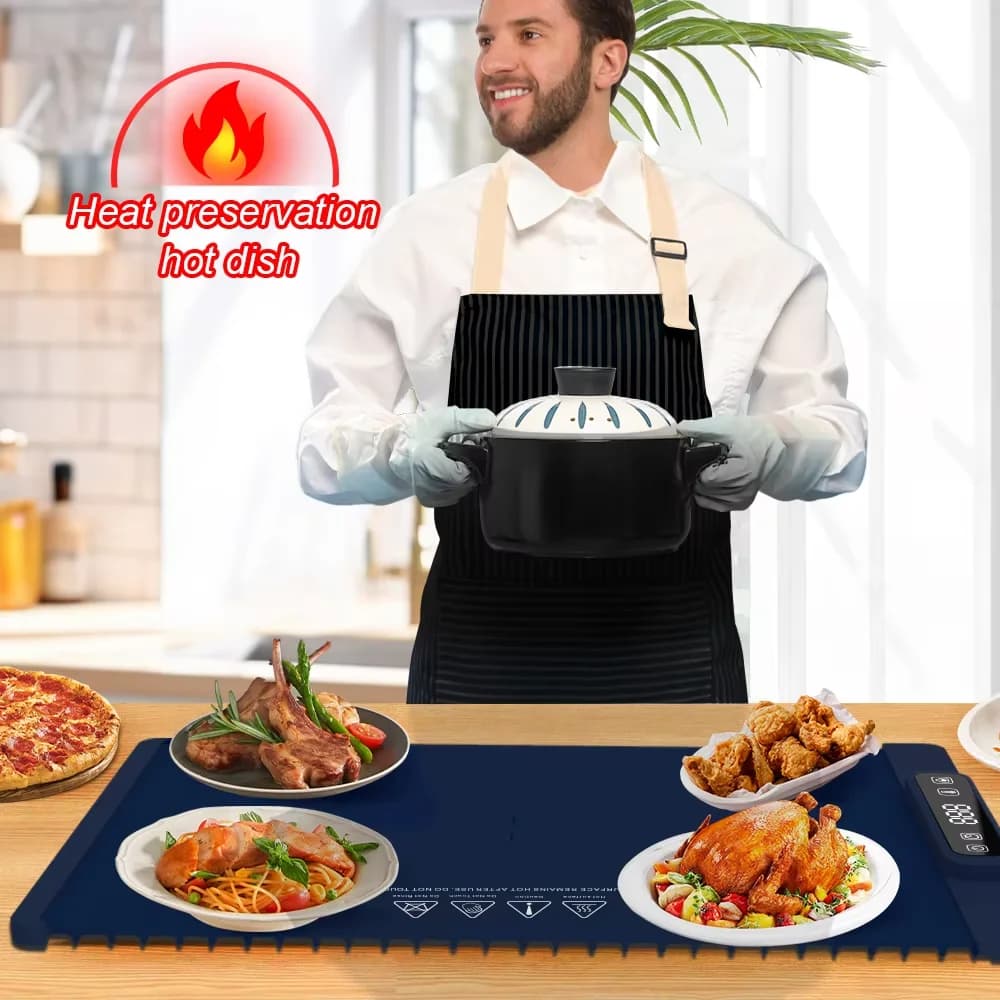 Flexible Rollable Silicone Food Warmer Smart Home Party Multi-Functional Folding Food Warmer Heated Insulated Food Serving Board 7