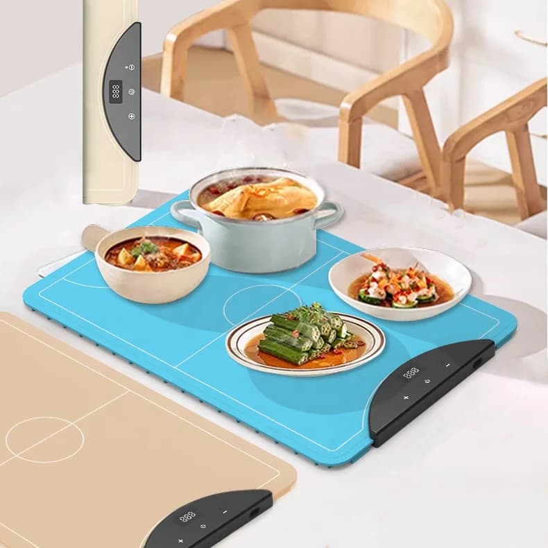 Flexible Silicone Dining Table Pad Warming Dishes Pad Home Heating Folding Multifunctional Meal Thermal Plate 3