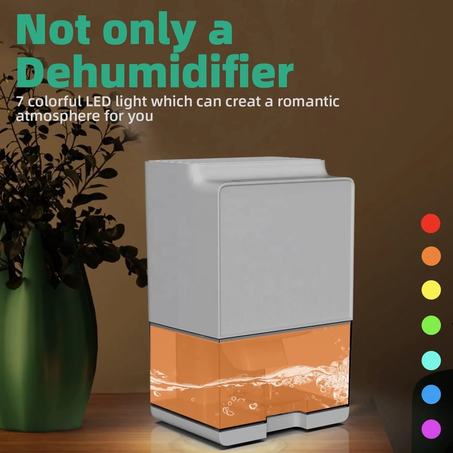 Compact Dehumidifier with Water Level Indicator One-Button Control Auto Shut-Off Ideal for Home RV Office Humidity Control 7