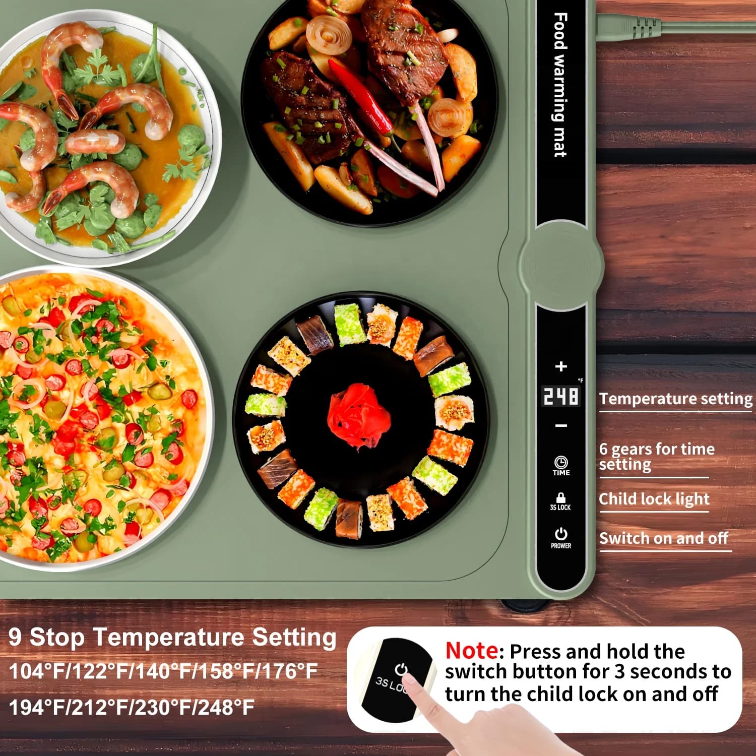 Energy-saving Heating Plate Winter Household Meal Insulation Utility Multi-functional Adjustable Temperature Storage Hot Plate 5