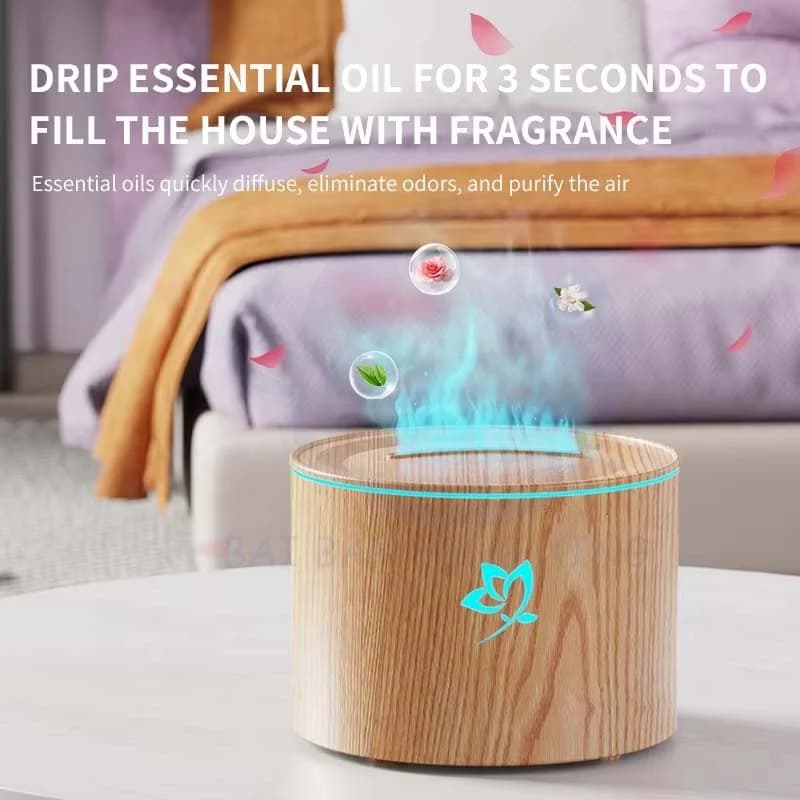 New Desktop Diffuser Flame Humidifier Home Quiet Simulation Flame Aromatherapy Machine 4