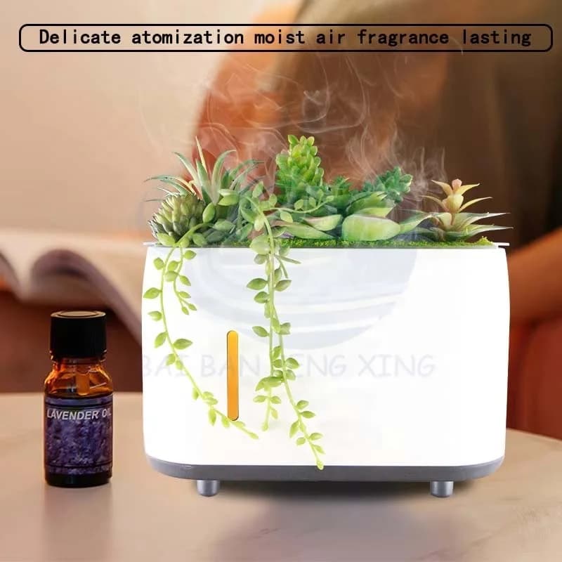 Simulation Plant  Music Flame Aromatherapy Humidifier USB Smart Remote Control Diffuser 3