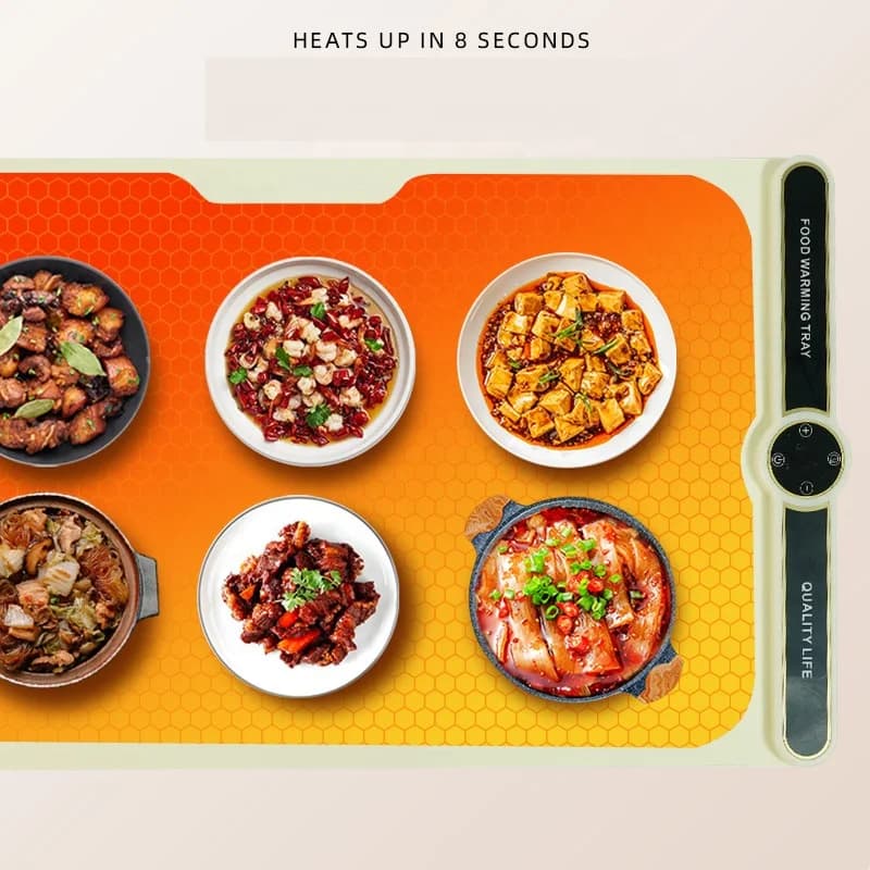 New Flexible Heated Food Warmer Tray Extra-Large Household Food Warmer Tray Meal Insulation Board Foldable Multi-Functional Food 4